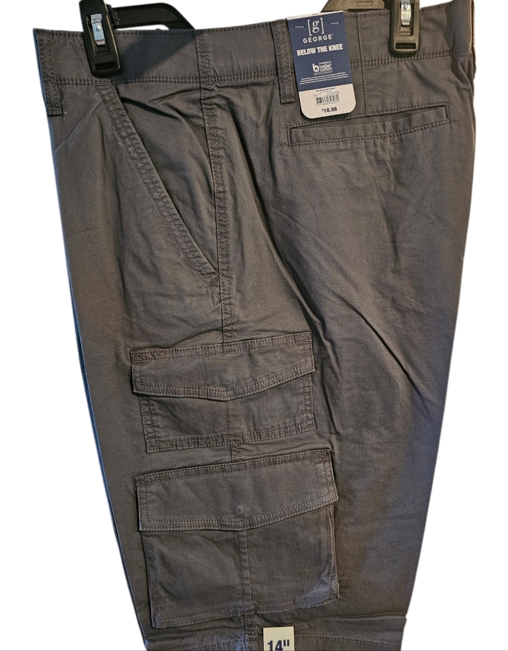 George Men's Charcoal Gray Cargo Shorts with Flap Pockets